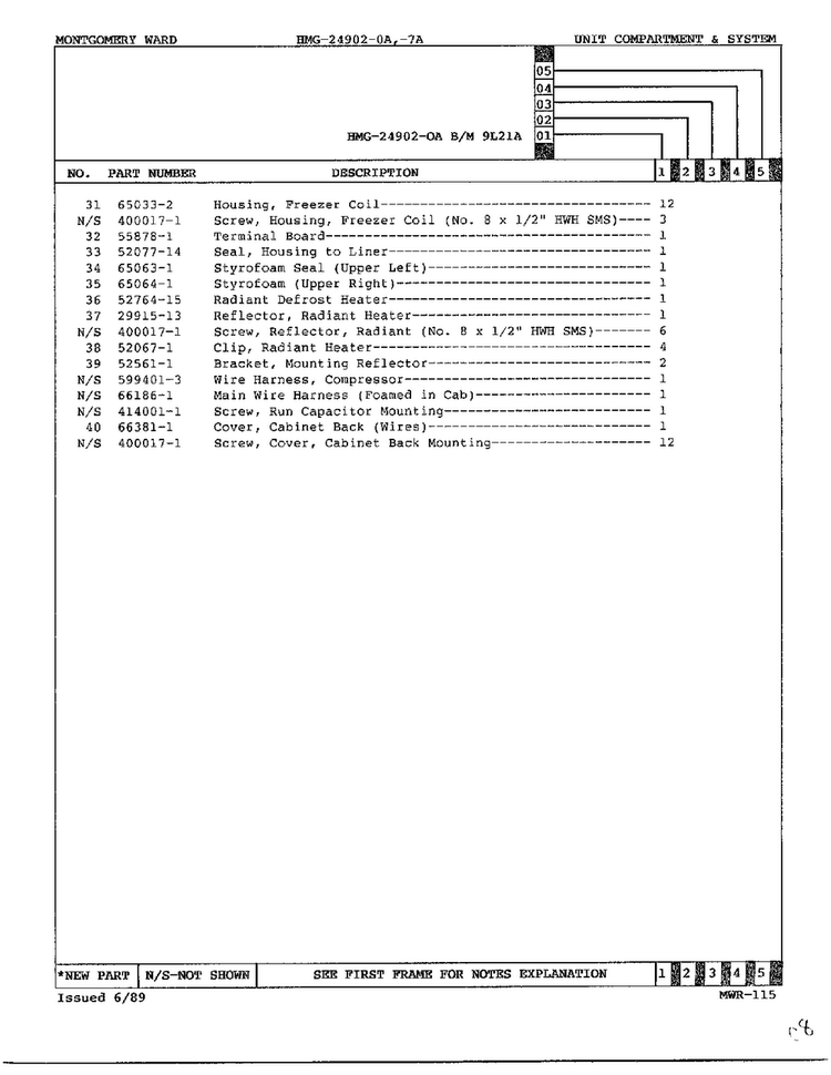 Unit Compartment And System Page 3 Diagram and Parts List for 24902A  Admiral Refrigerator