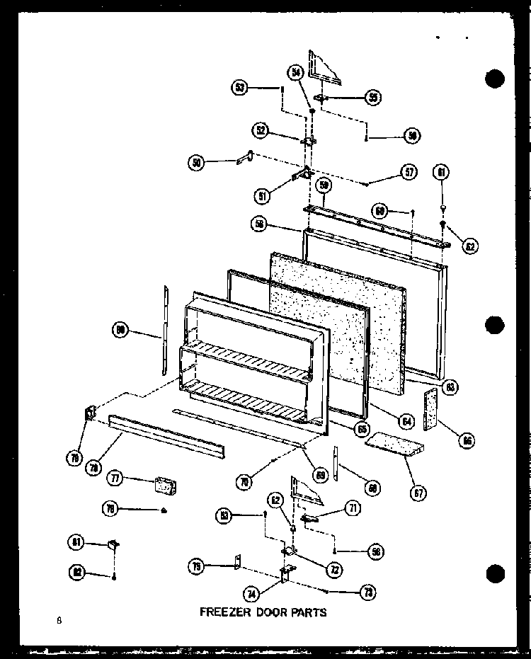 Freezer Door Parts Diagram and Parts List for BC20WC-P6023510WC  Amana Refrigerator