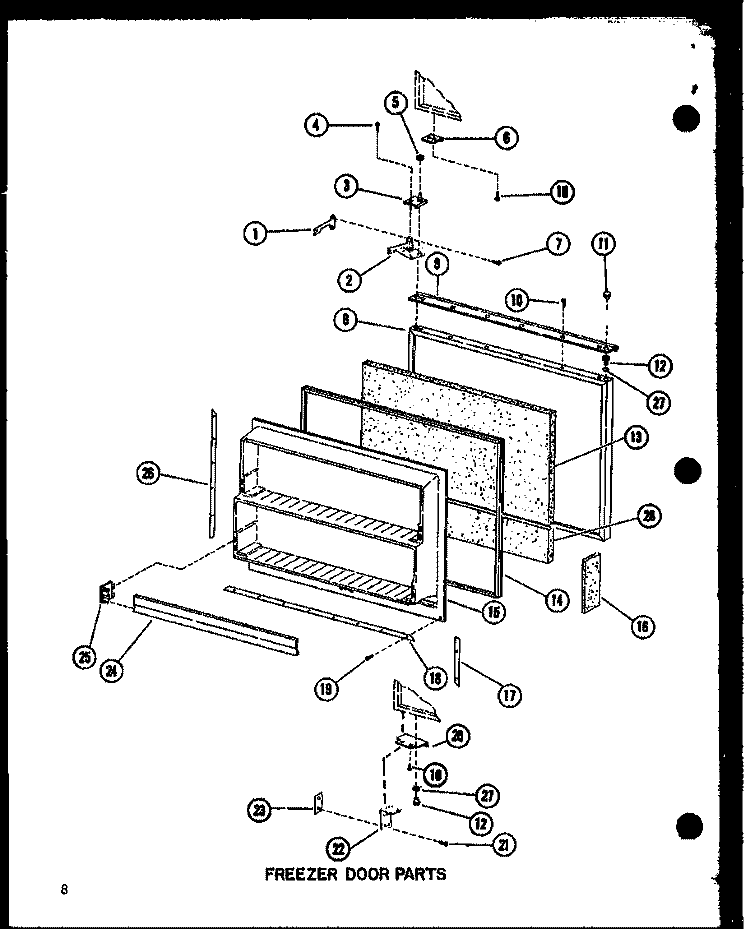 FZ DOOR PARTS Diagram and Parts List for BCI20D P6023524W Amana Refrigerator
