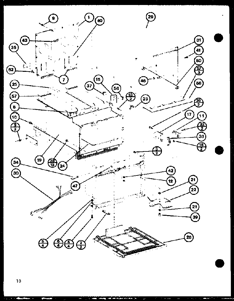 Cabinet Parts Diagram and Parts List for RC-10SE P76881-1M Amana Microwave