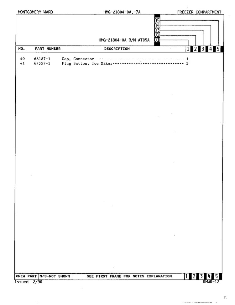 Freezer Compartment Page 3 Diagram and Parts List for 21804A  Admiral Refrigerator