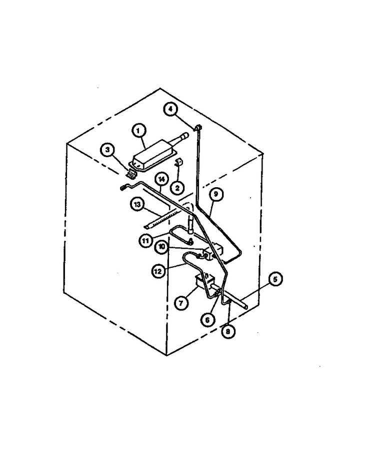 Gas Supply Diagram and Parts List for RST378UL-P1141203N  Caloric Range