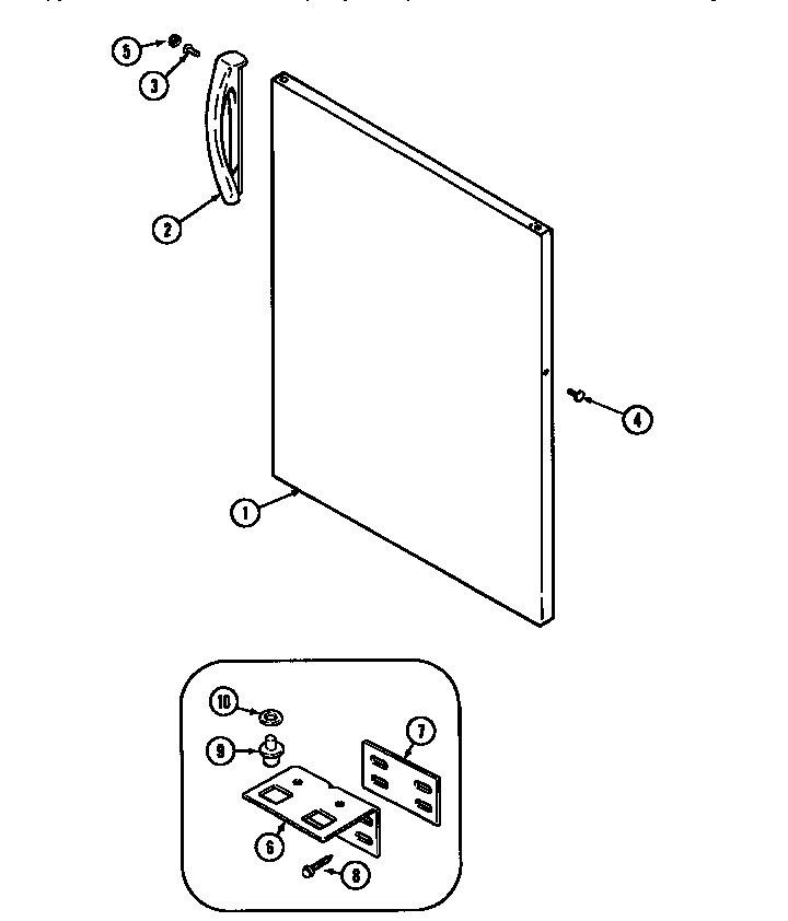 Fresh Food Outer Door Diagram and Parts List for MTB1742ZARW  Maytag Refrigerator