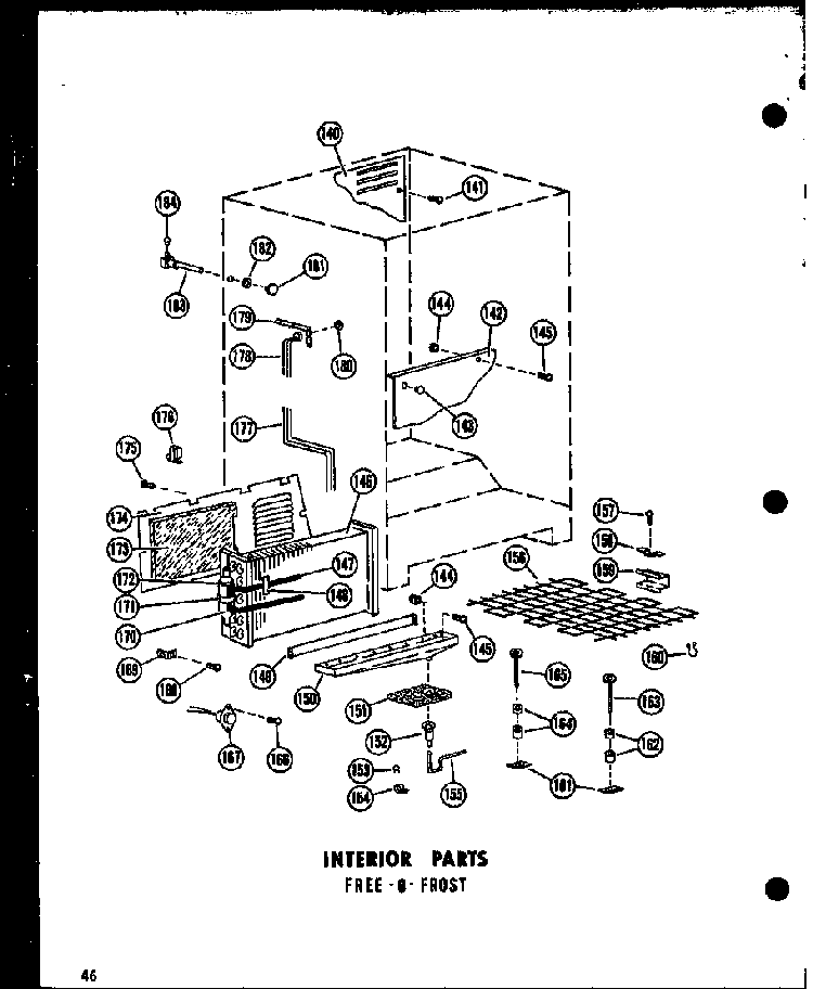 Interior Parts Diagram and Parts List for EU12F P60117-30W Amana Freezer