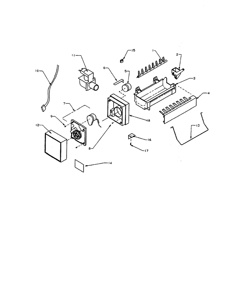 Compact Ice Maker Assy. #d7824702 Diagram and Parts List for TA18R3-P1181705WW  Amana Refrigerator
