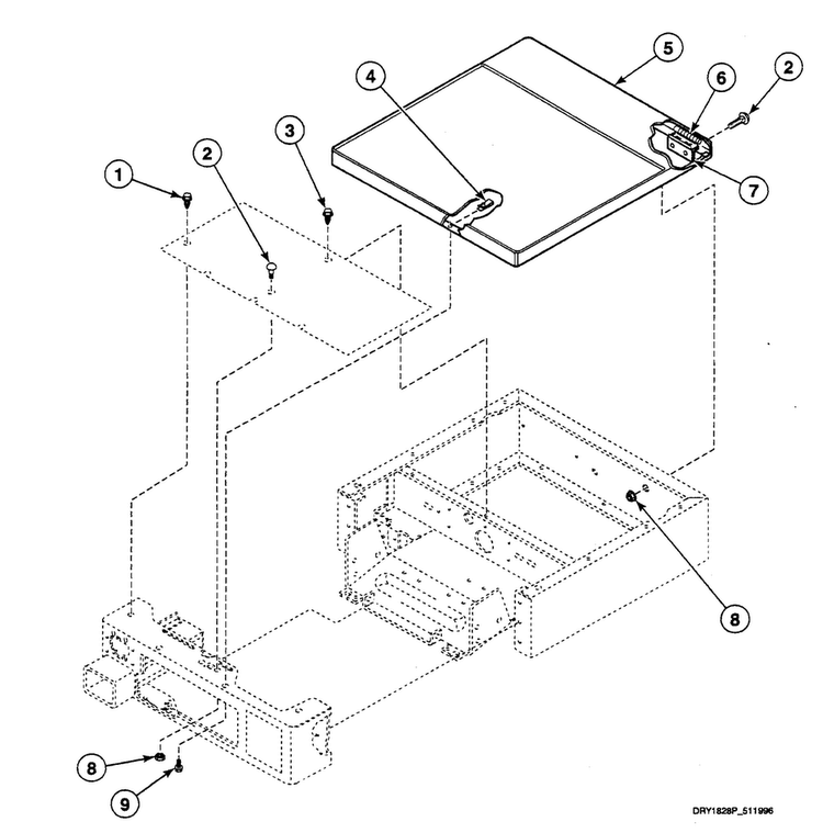 Cabinet Top Diagram and Parts List for SSG919LF  Speed Queen Dryer