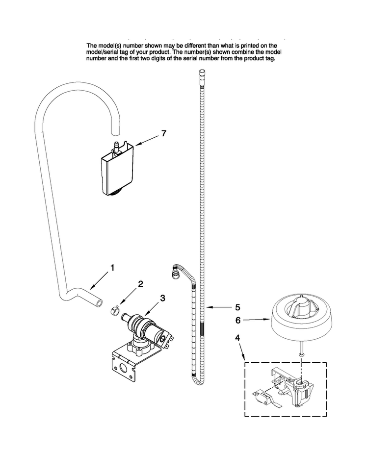 Fill And Overfill Parts Diagram and Parts List for ADB2500AWQ2  Amana Dishwasher