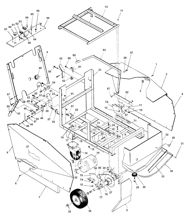 Transmissionmotor, Mainassembly Diagram and Parts List for C6077  Hoover Carpet Cleaner