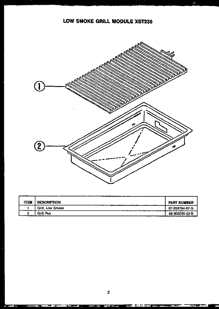 Page 2 Diagram and Parts List for FET265  Amana Cooktop