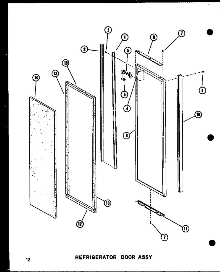 Refrigerator Door Trim Diagram and Parts List for SRI19B-C-P73320-48WC  Amana Refrigerator