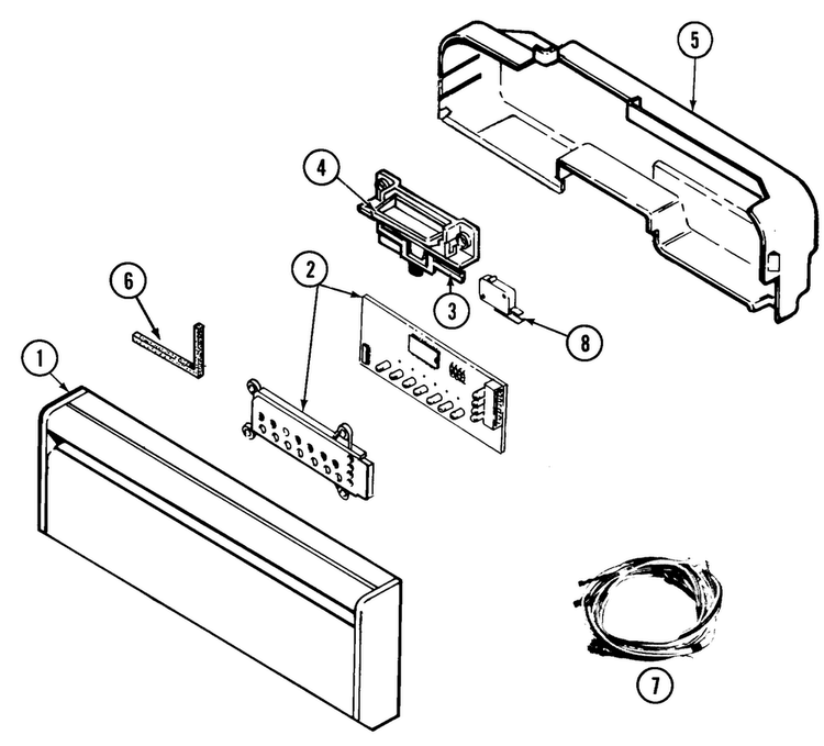 Control Panel Diagram and Parts List for OEMM1-DU20J-CAN  Magic Chef Dishwasher