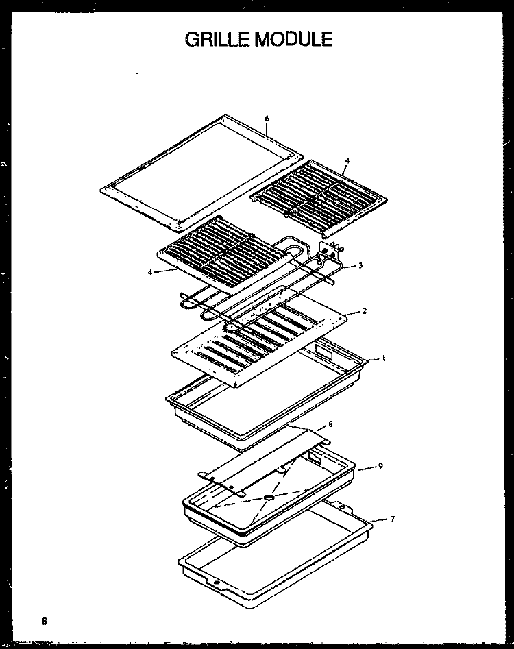 GRILLE MODULE Diagram and Parts List for CC7 P272718S Amana Cooktop