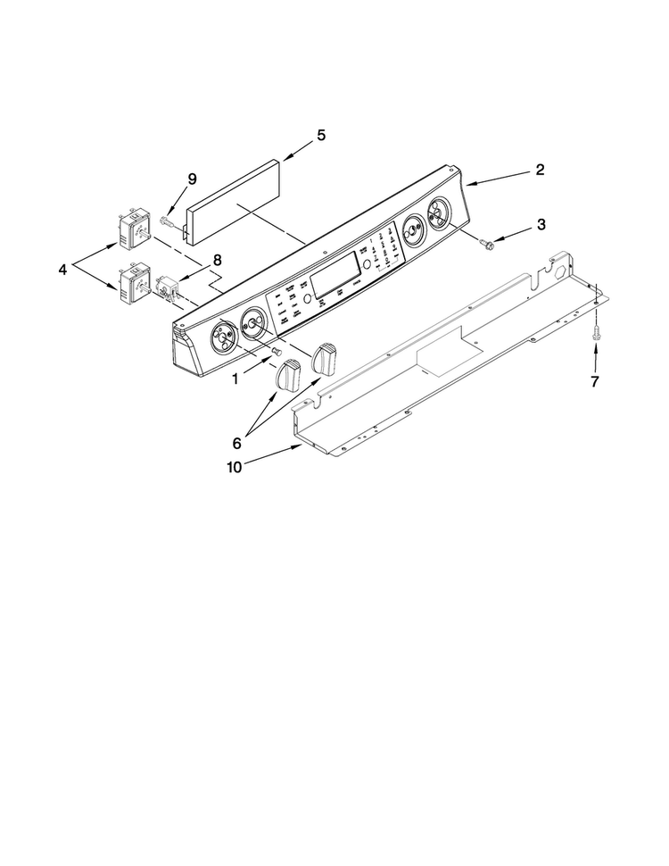 Control Panel Parts Diagram and Parts List for JES9860CCB00  Jenn-Air Range