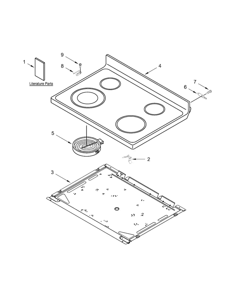 Cooktop Parts Diagram and Parts List for AER6011VAS0  Amana Range