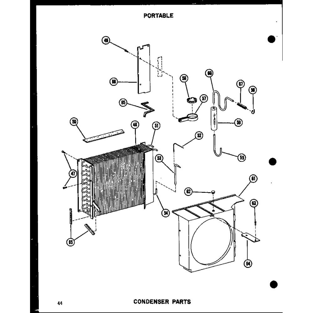 Condenser Parts Diagram and Parts List for 109-2J P54390-83R Amana Air Conditioner