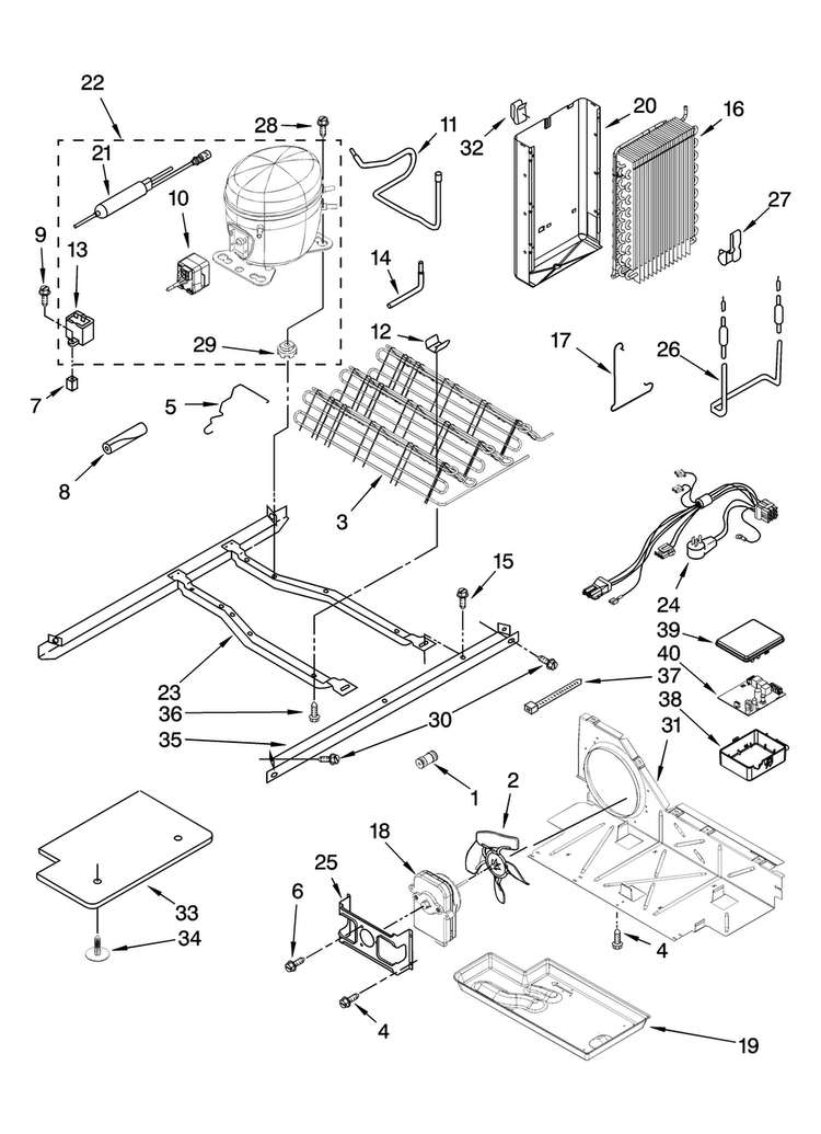 Unit Parts Diagram and Parts List for MSD2254VEQ00  Maytag Refrigerator