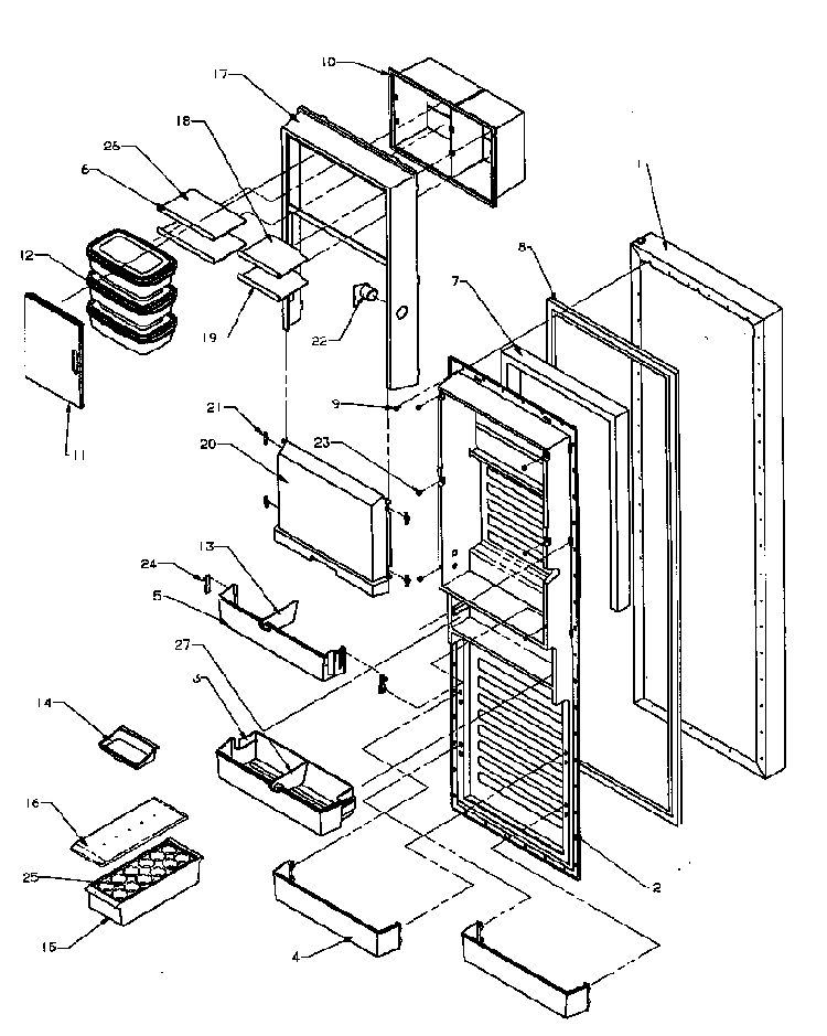 Refrigerator Door Diagram and Parts List for SPD22NL-P1181306WL  Amana Refrigerator