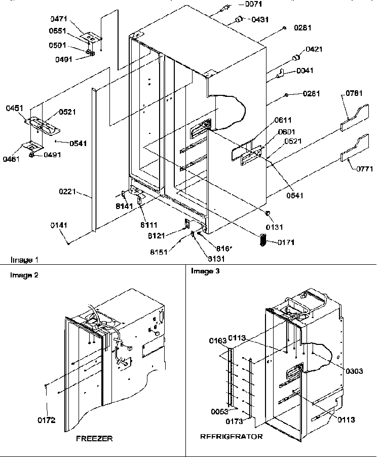 Liners Diagram and Parts List for SRDE25TPE-P1190314WE  Amana Refrigerator