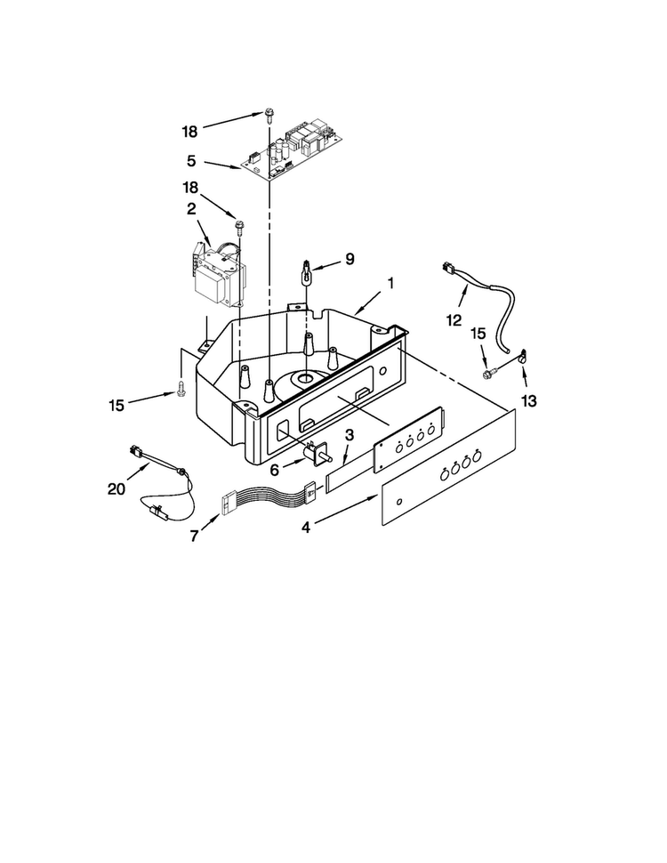 Control Panel Parts Diagram and Parts List for MIM1554XRS1  Maytag Ice Maker
