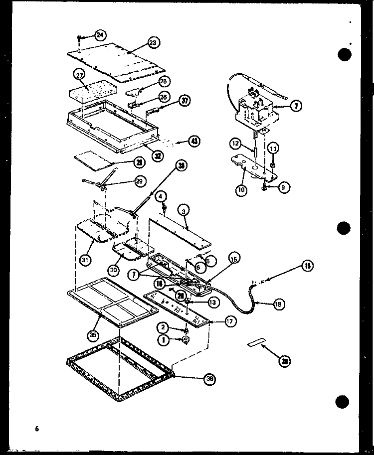 Page 1 Diagram and Parts List for AKG20C P8512406S Amana Cooktop