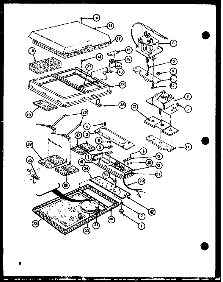 Page 2 Diagram and Parts List for AKC35CB P8512312S Amana Cooktop