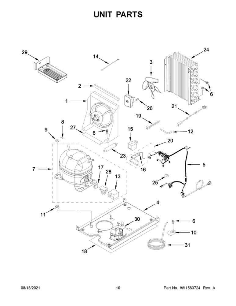 Unit Parts Diagram and Parts List for JUIFX15HX01  Maytag Ice Maker