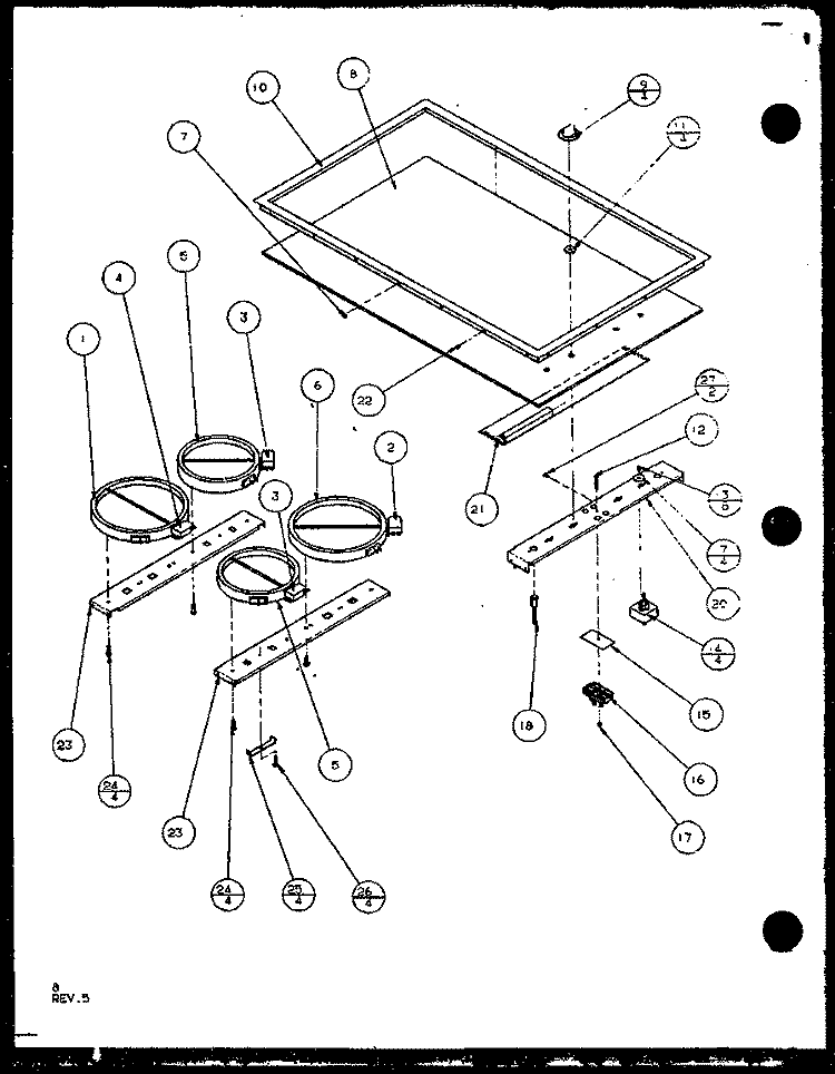 Page 2 Diagram and Parts List for AK2H30HRW P1119911S Amana Cooktop