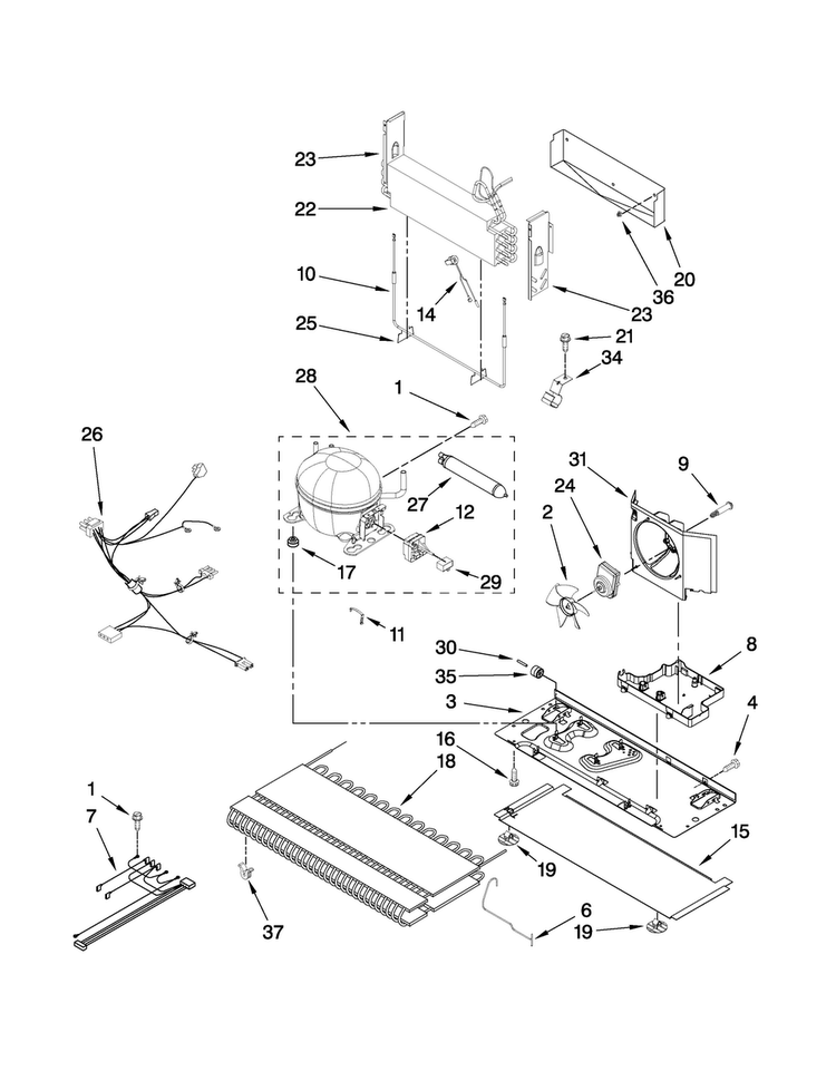 Unit Parts Diagram and Parts List for ABB1922FEQ3  Amana Refrigerator