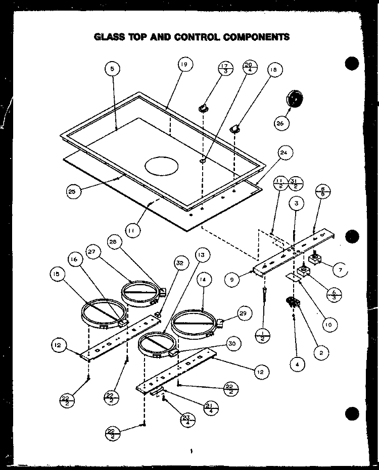 Page 1 Diagram and Parts List for FST136-2D FST13602D Amana Cooktop