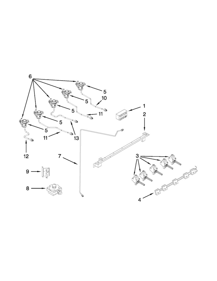 Manifold Parts Diagram and Parts List for JDR8895BAW13  Jenn-Air Range
