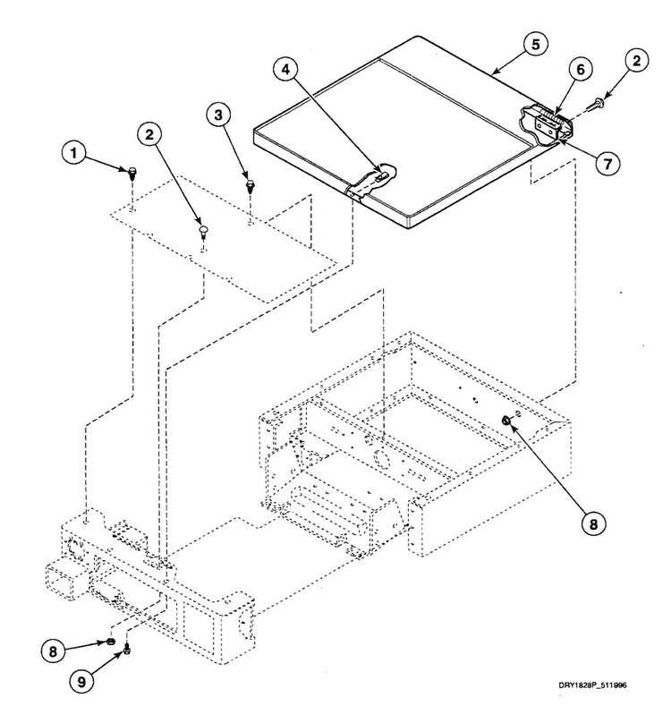Cabinet Top Diagram and Parts List for SSE517WF1500  Speed Queen Dryer