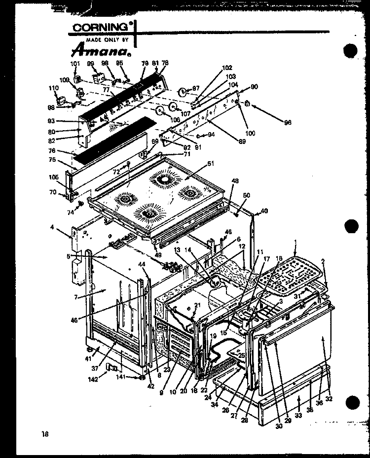 Page 3 Diagram and Parts List for ARC-2B P8512202S Amana Wall Oven