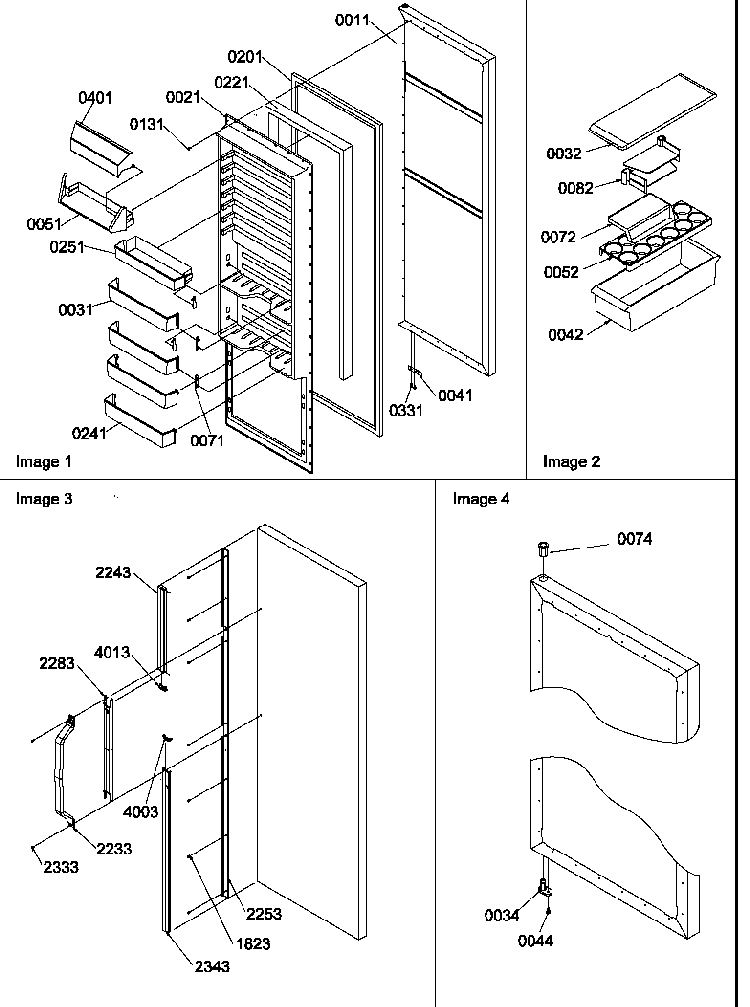 Refrigerator Door And Accessories Diagram and Parts List for SXD520SL-P1182402WL  Amana Refrigerator