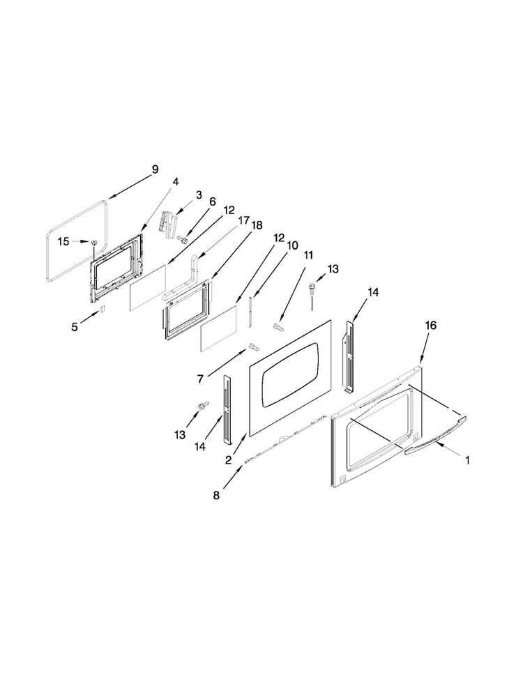 Door Parts Diagram and Parts List for JGS9900BDF15  Jenn-Air Range