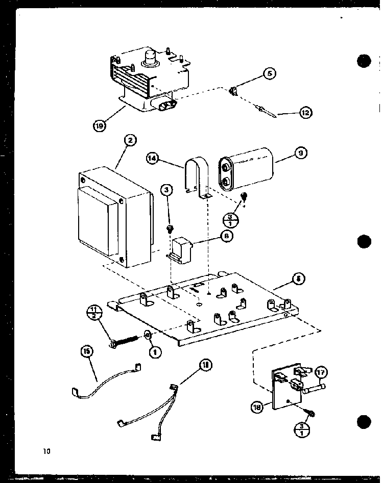 Magnetron Diagram and Parts List for RS-7A P75589-8M Amana Microwave