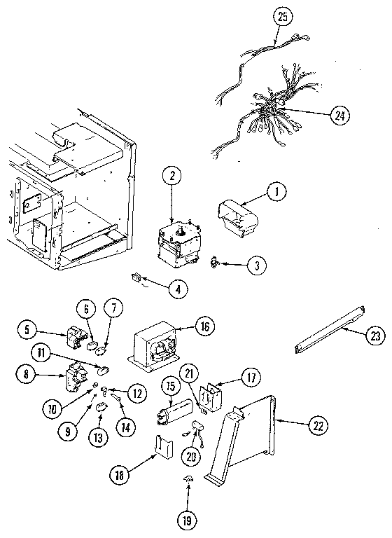 Internal Controls Diagram and Parts List for M436  Jenn-Air Microwave