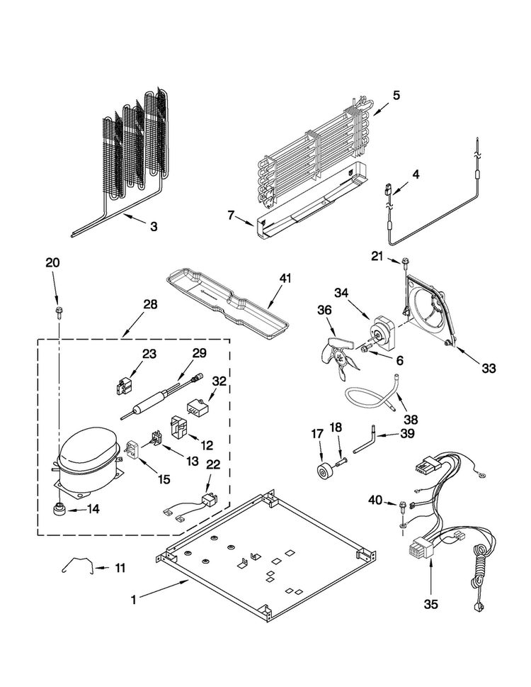 Unit Parts Diagram and Parts List for M9RXDGFYM00  Maytag Refrigerator