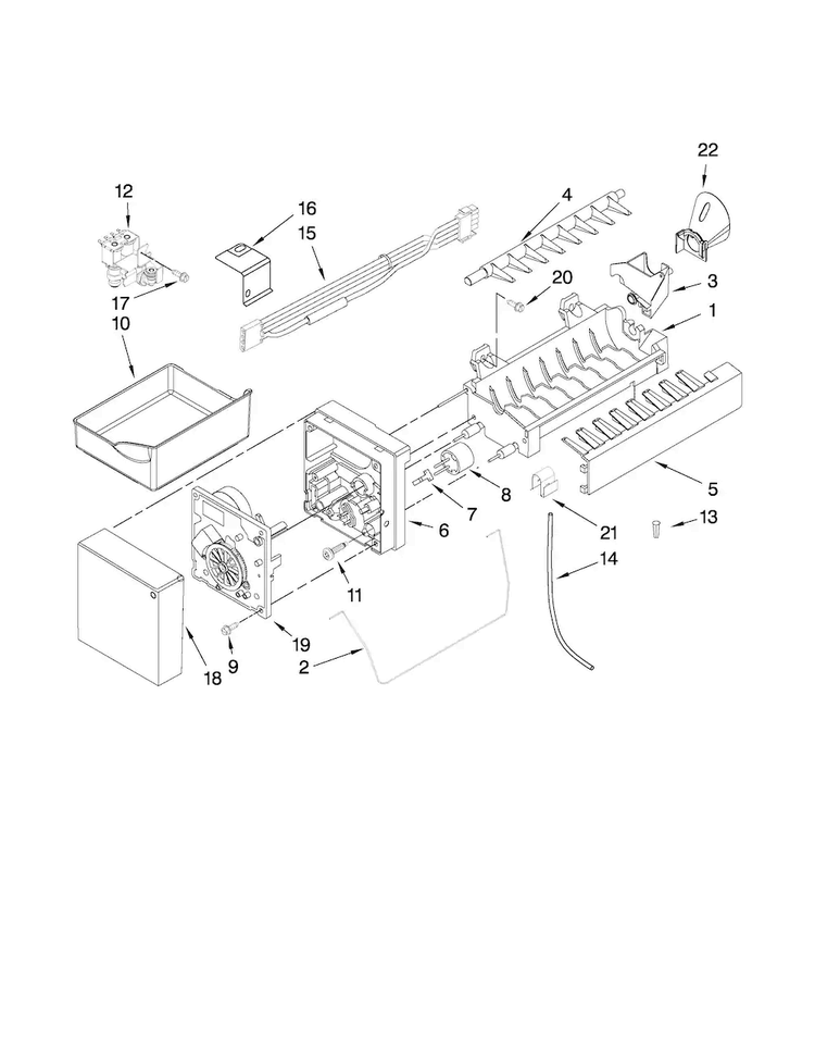 Icemaker Parts Diagram and Parts List for JFC2089WEM1  Jenn-Air Refrigerator