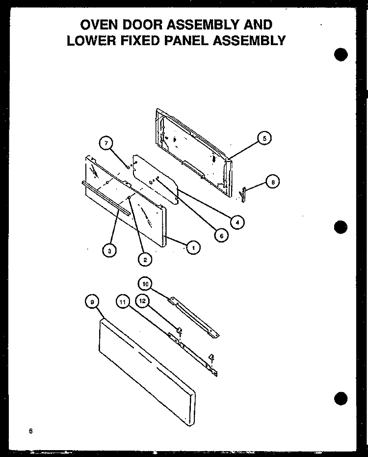 OVEN DOOR ASSY & LOWER FIXED PANEL ASSY Diagram and Parts List for GBE22AA5CEM P1137956N L Amana Range