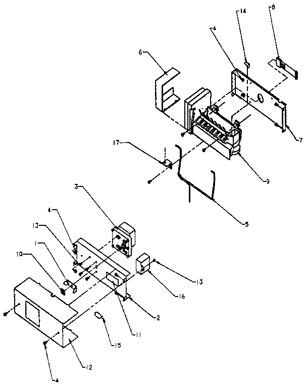 Icemaker Diagram and Parts List for SXDE27N-P1162203W  Amana Refrigerator