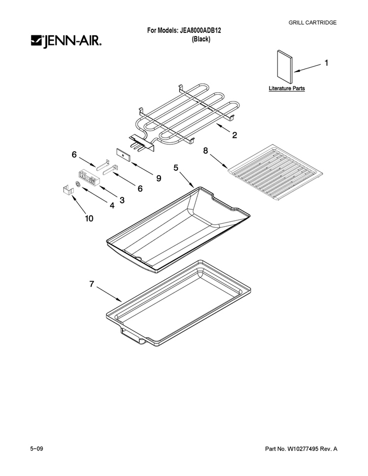 Conventional Cartridge Diagram and Parts List for JEA8000ADB12  Jenn-Air Range