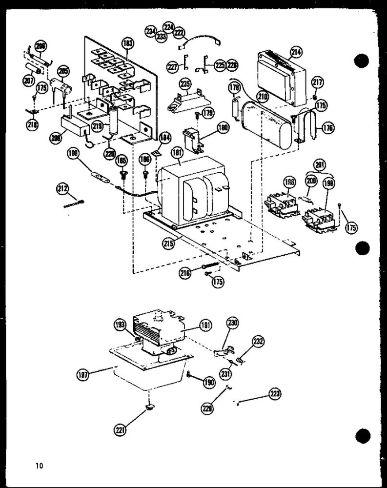 Magnetron And Transformer Diagram and Parts List for RR-7 P73245-1M Amana Microwave
