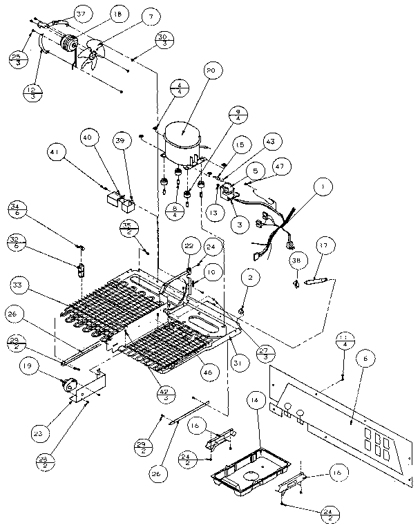 Compressor Compartment Diagram and Parts List for 86068-P1125513  Amana Refrigerator