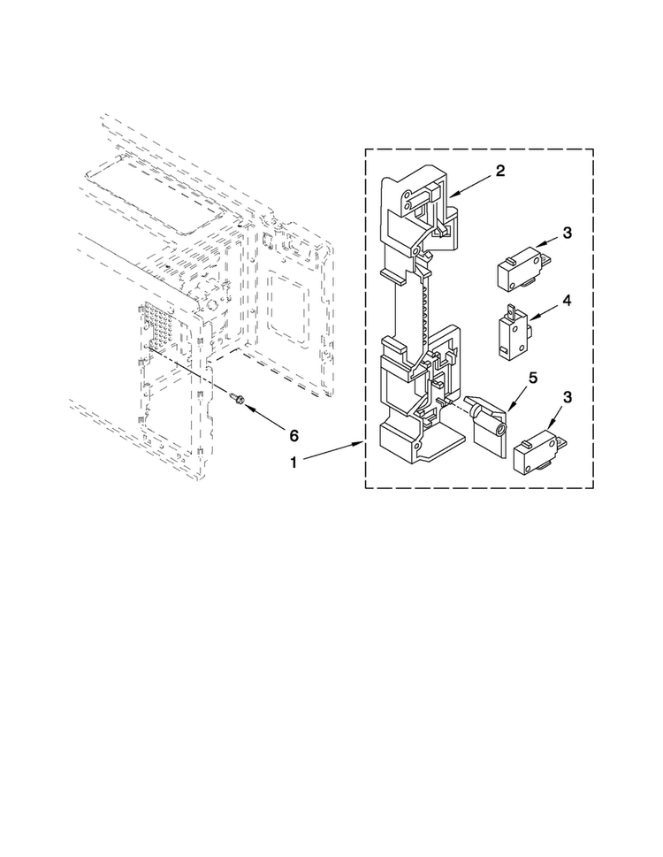 Latch Board Parts Diagram and Parts List for AMC7159TAB1  Amana Microwave