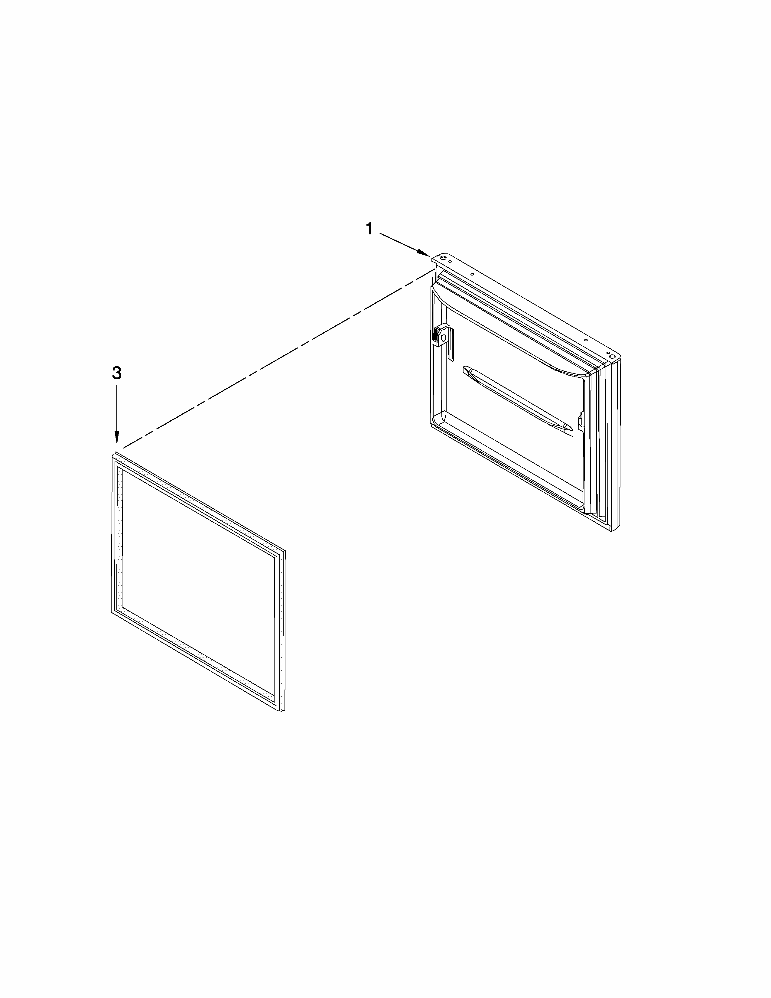 Freezer Door Parts Diagram and Parts List for GB2026PEKB3  Amana Refrigerator
