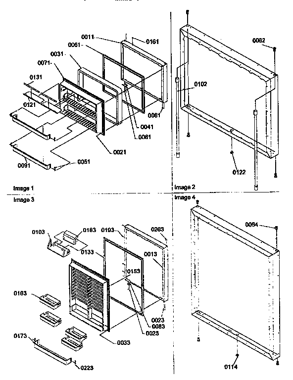 Door Assemblies Diagram and Parts List for BX22S5E-P1196705WL  Amana Refrigerator