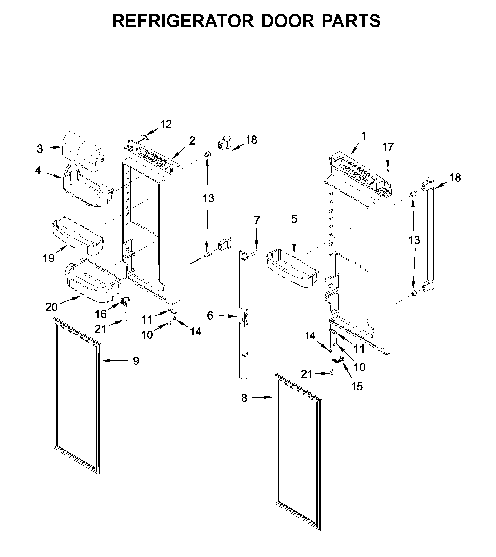 Refrigerator door parts Diagram and Parts List for MFF2258FEZ04  Maytag Refrigerator