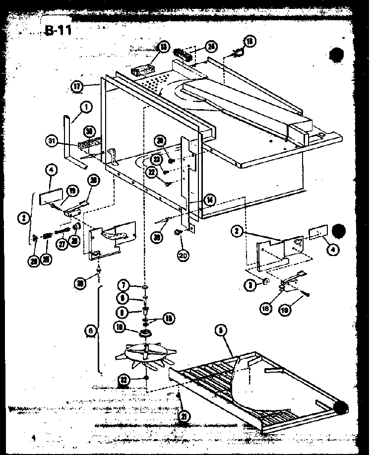 Antenna Assembly Diagram and Parts List for RL6-10ET P76383-1M Amana Microwave