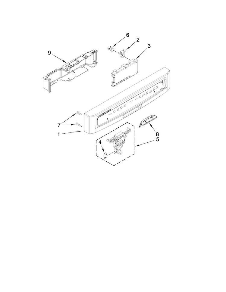 Control Panel And Latch Parts Diagram and Parts List for MDBH949AWQ3  Maytag Dishwasher