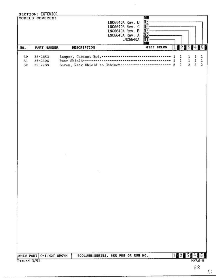 Exterior Page 3 Diagram and Parts List for 6640A  Norge Washer
